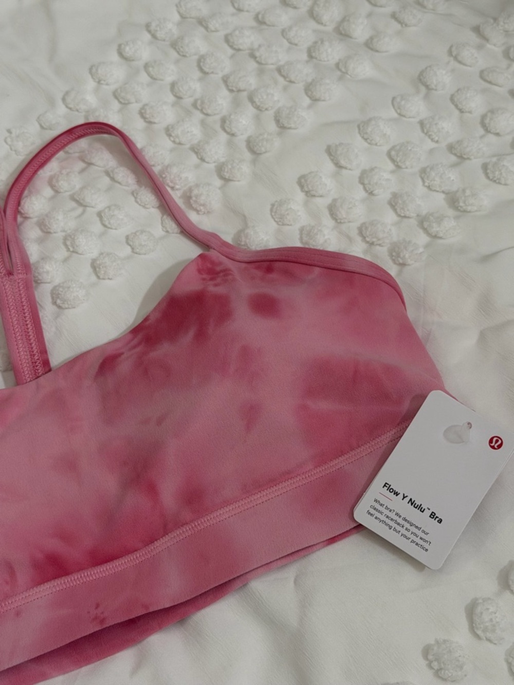 Lululemon Flow Y Bra Nulu Light Support A-C Smoothie Wash Strawberry Multi Size8 - Picture 4 of 9
